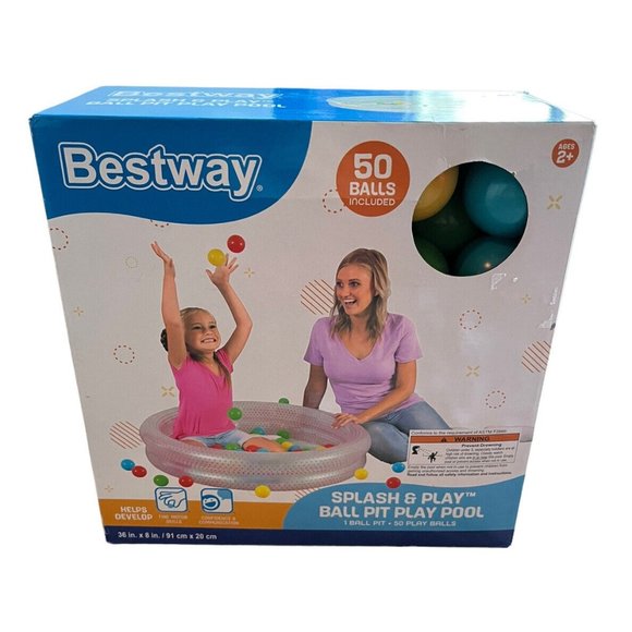 Bestway Toys Bestway 2 Ring Ball Pit Play Inflatable Pool 5 Balls